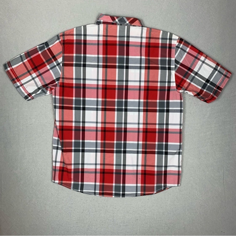 Y2K Enyce Shirt Mens 2XL Red Plaid Short Sleeve Western Button Up Sean Combs - Picture 2 of 14